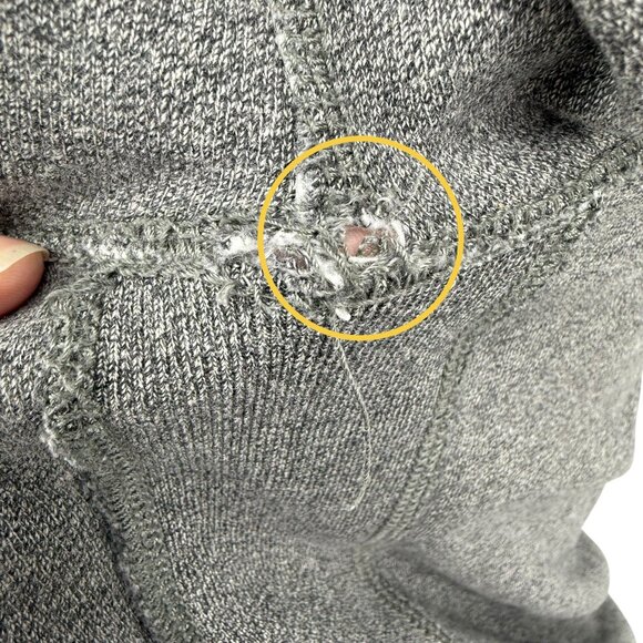 RARE Polo Ralph Lauren XS Full Zip HTR Gray Waffle Hoodie Pony Jacket Cotton Y2K - Picture 10 of 15